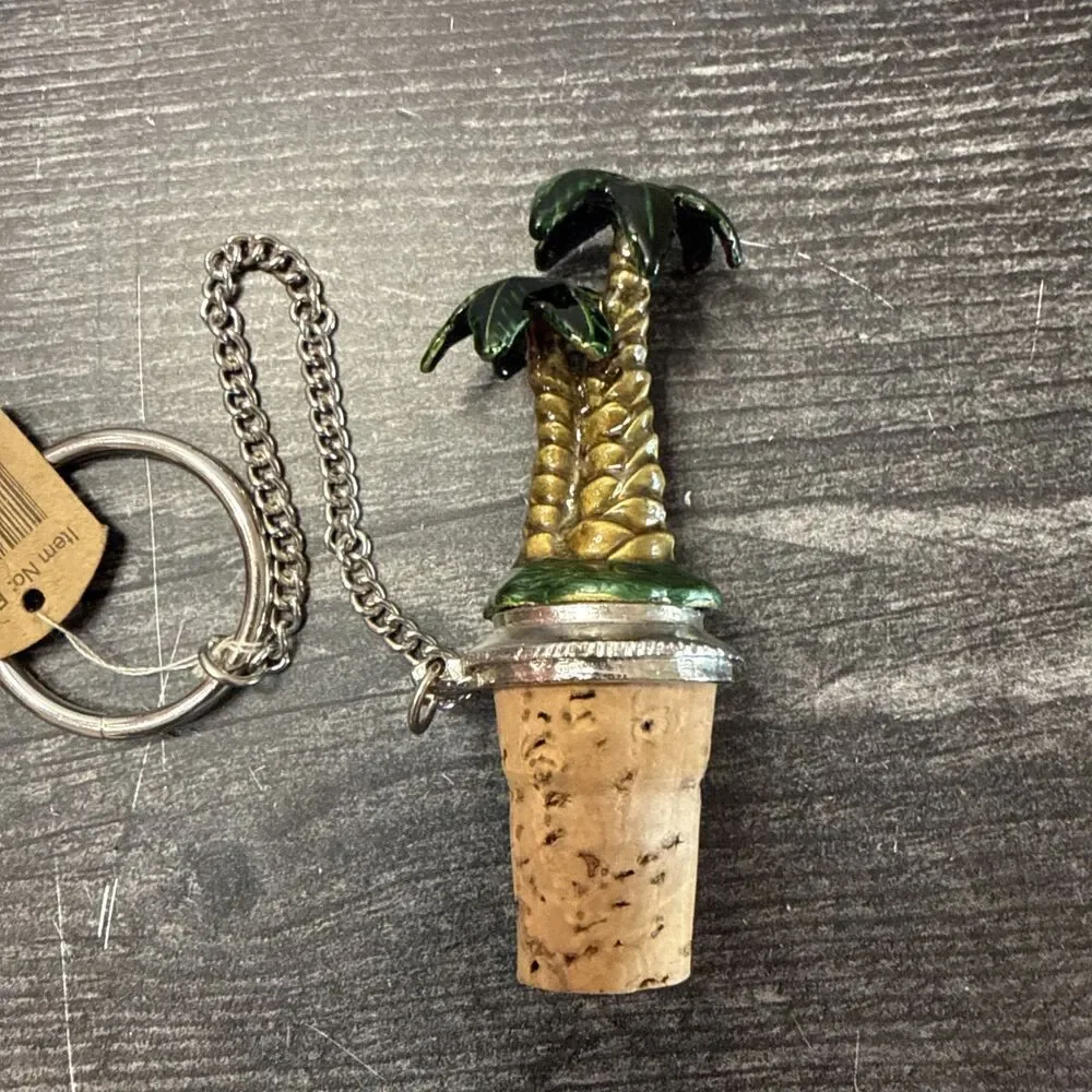 Pewter Palm Tree Wine Bottle Cork